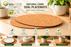 Natural Cork Oval Placemats – Eco-Friendly Table Mats for Dining & Home Decor