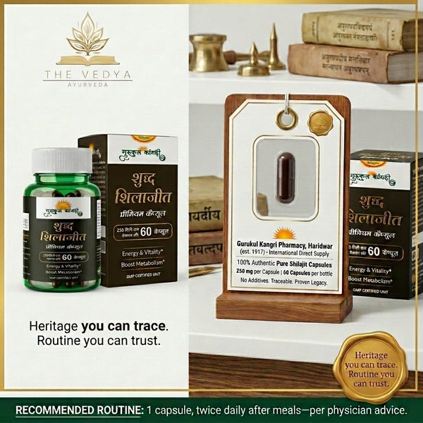Gurukul Kangri Shuddh Shilajit Premium Capsule (60 Capsules, 250 mg)