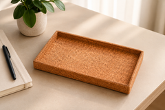 Natural Cork Tray Elegant Home & Office Organizer