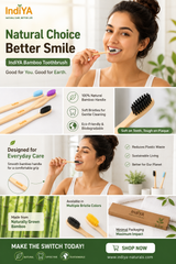 Brosse à dents en bambou EcoIndiYA – Poils souples sans BPA et manche biodégradable