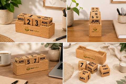 Calendrier perpétuel en liège – Calendrier de bureau élégant pour la maison et le bureau