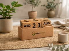 Cork Wooden Calendar Block – Stylish Desk Calendar for Home & Office