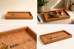 Natural Cork Tray Elegant Home & Office Organizer