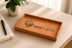 Natural Cork Tray Elegant Home & Office Organizer