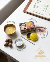 Bhavani Kapoors skincare products on a white surface with branding visible.