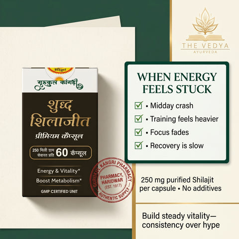 Gurukul Kangri Shuddh Shilajit Premium Capsule (60 Capsules, 250 mg)