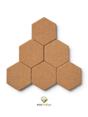 Set of 7 Hexagonal Cork Coasters