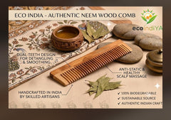 Handmade Neem/Wooden Hair Comb | Natural Anti-Hairfall & Eco-Friendly Comb for Healthy Hair
