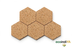 Set of 7 Hexagonal Cork Coasters