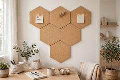 Set of 7 Hexagonal Cork Coasters