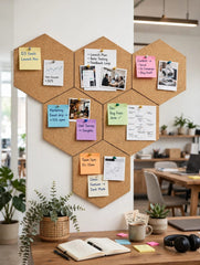 Set of 7 Hexagonal Cork Coasters