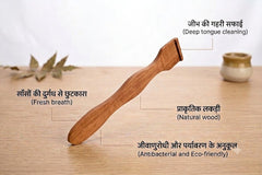EcoIndiYA 100% Natural Wooden Tongue Cleaner