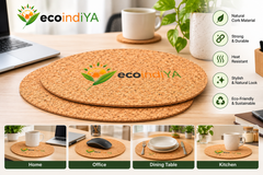 Natural Cork Oval Placemats – Eco-Friendly Table Mats for Dining & Home Decor