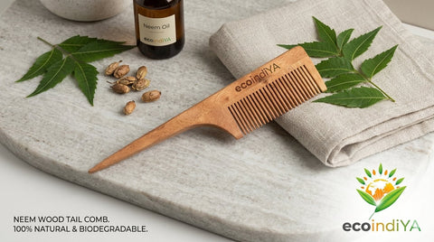 Handmade Neem/Wooden Hair Comb | Natural Anti-Hairfall & Eco-Friendly Comb for Healthy Hair