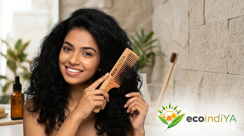 Handmade Neem/Wooden Hair Comb | Natural Anti-Hairfall & Eco-Friendly Comb for Healthy Hair